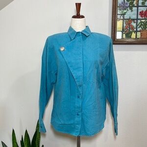 Blue Women's Button-Up Top
